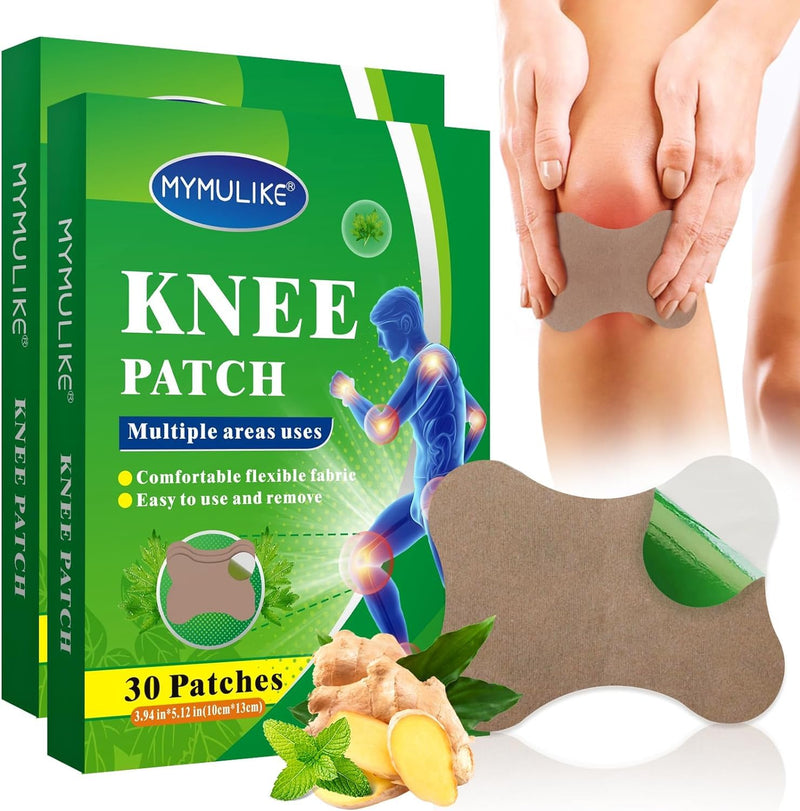 [Australia] - MYMULIKE Pack of 60 Knee Plasters, Knee Patches, Wormwood Pain Relief Plasters for Knees, Back, Neck, Shoulder Inflammation and Muscle Soreness 