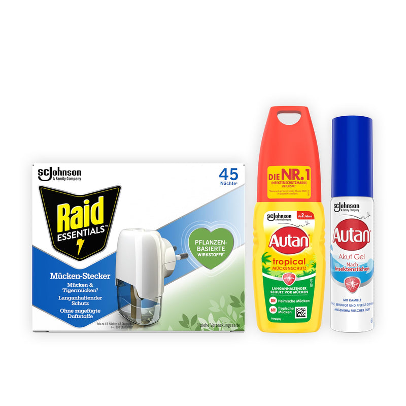 [Australia] - Autan and Raid Anti Mosquito Travel Pack, ideal for protection against mosquitoes when traveling, pack of 3 (1x 100ml, 1x 25ml, 1x 27ml) New version 