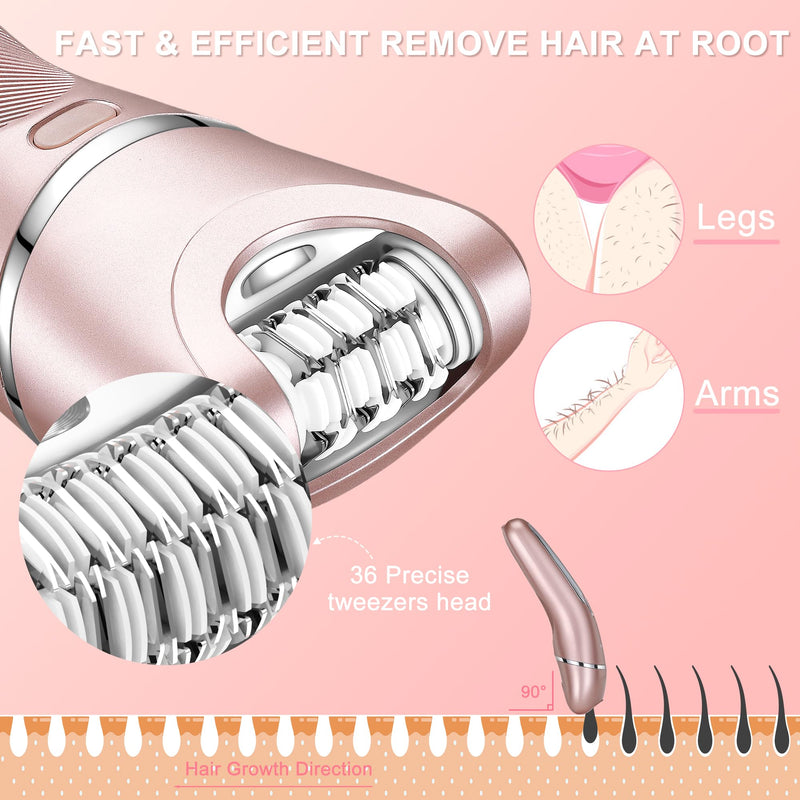 [Australia] - Hatteker Electric Shaver 3-in-1 Suitable for Face Chin Arms Legs Armpits Portable Painless Wireless Bikini Electric IPX7 USB Charging Dry and Wet Dual-Use 
