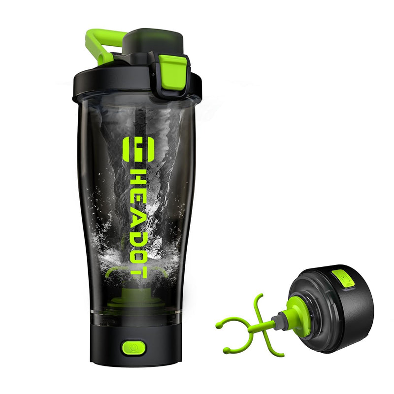[Australia] - HeaDot Electric Protein Shaker Bottle Shaker Cup for Protein Shakes and Meal Replacement Shakes 680ml Rechargeable Type C Blender Bottles Made of Tritan BPA Free Dark Green 