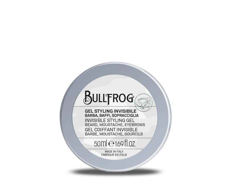 [Australia] - Bullfrog - Invisible Styling Gel: Beard, Mustache, Eyebrows, Modeling Gel with Strong Durability and Hold, Transparent Texture, Contains No Fragrance, Made in Italy, 50ml 