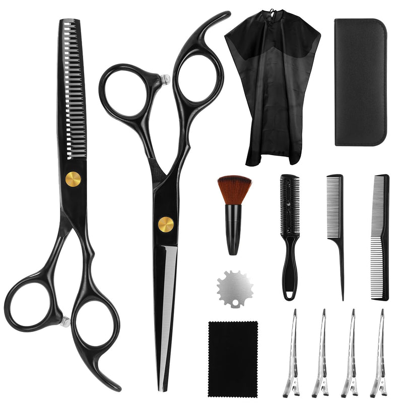 [Australia] - TIDEVAN hairdressing scissors, 14 pieces hairdressing scissors set, hair cutting scissors, professional set with hairdressing cape, professional hair scissors, precise haircuts, hairdresser accessories for hair and beard, women, men, children 