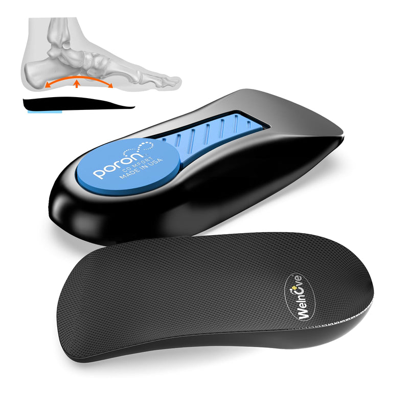[Australia] - Welnove Heel Support Inserts for Plantar Fasciitis, Low Arch Heel Pads for Heel Pain, Heels, Spurs, Achilles Tendonitis, Women 40.5-45, Men 41-46 Black Large (Women 9.5-13, Men 8.5-12) 