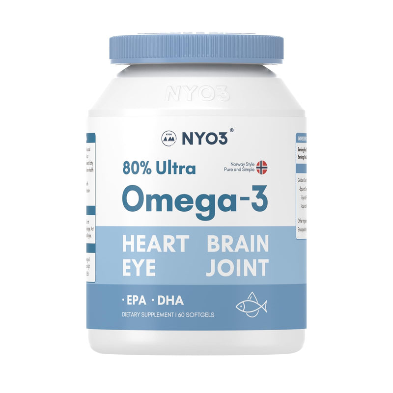 [Australia] - NYO3 omega-3 fish oil supports heart health, improves vision and strengthens memory with 60 capsules 
