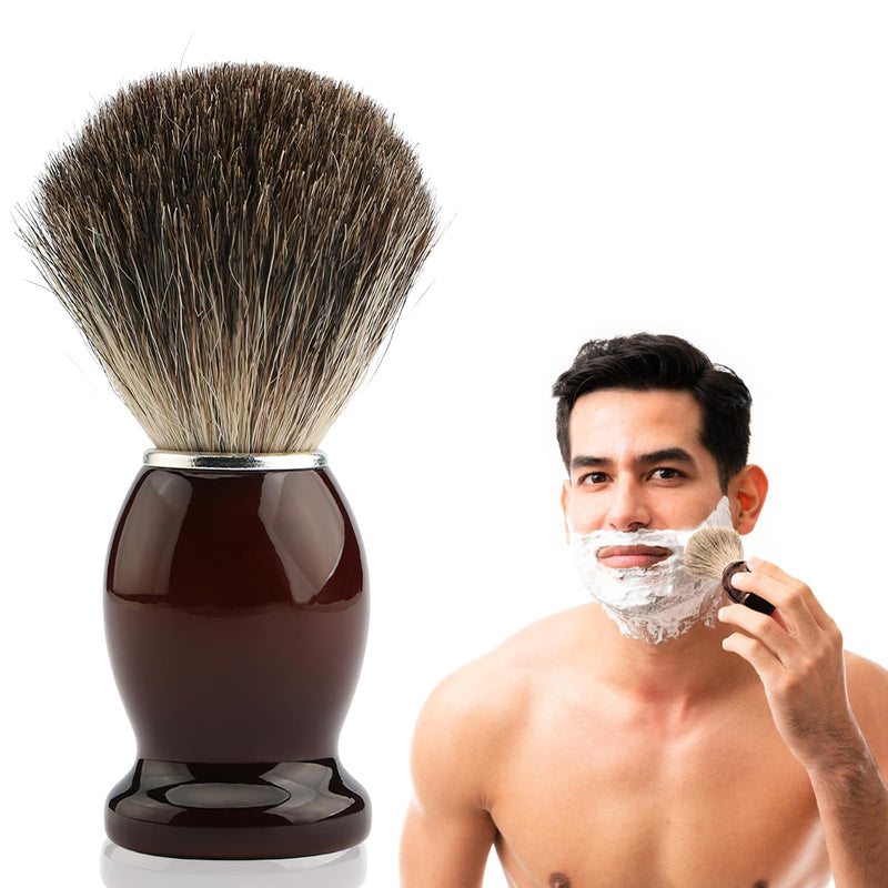 [Australia] - Shaving brush, men's shaving brush with wooden handle, shaving brush, badger hair, facial beard, hair cleaning, shaving tool, badger hair, travel shaving brush, shaving brush, black 