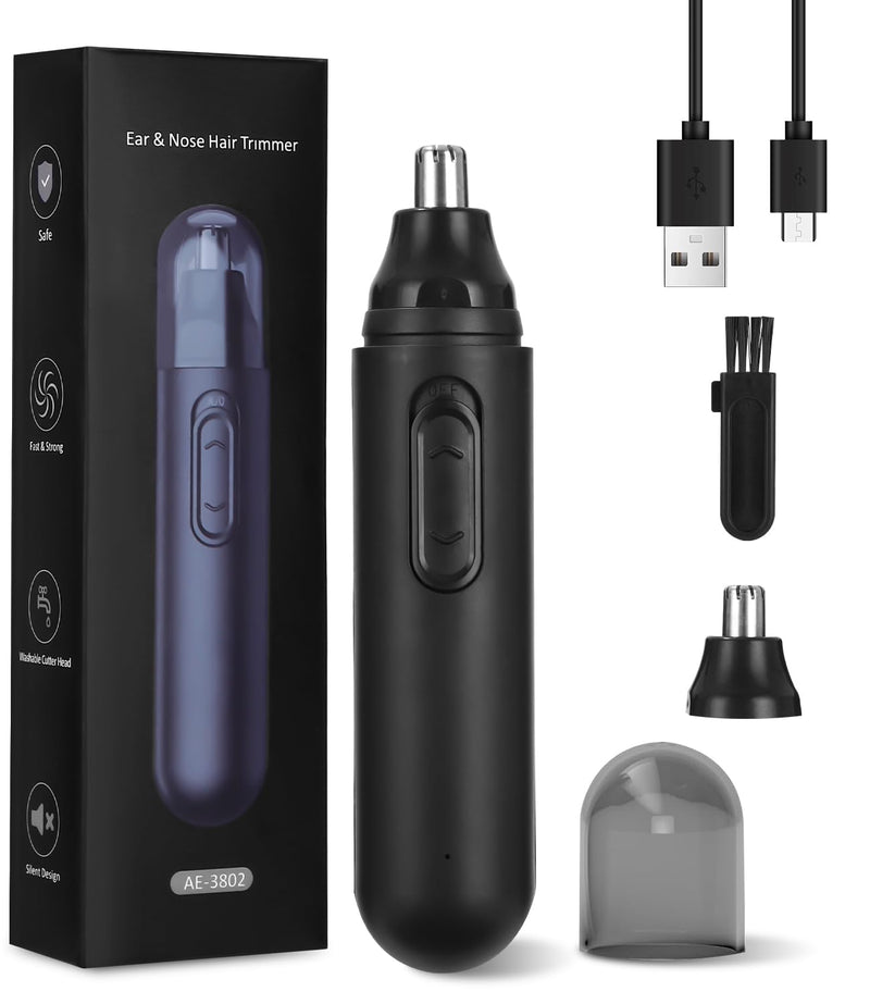 [Australia] - Nose hair trimmer for men, nose hair trimmer, USB rechargeable, nose hair trimmer for women, pain-free nose hair trimmer, ear hair trimmer (black2) basic model 