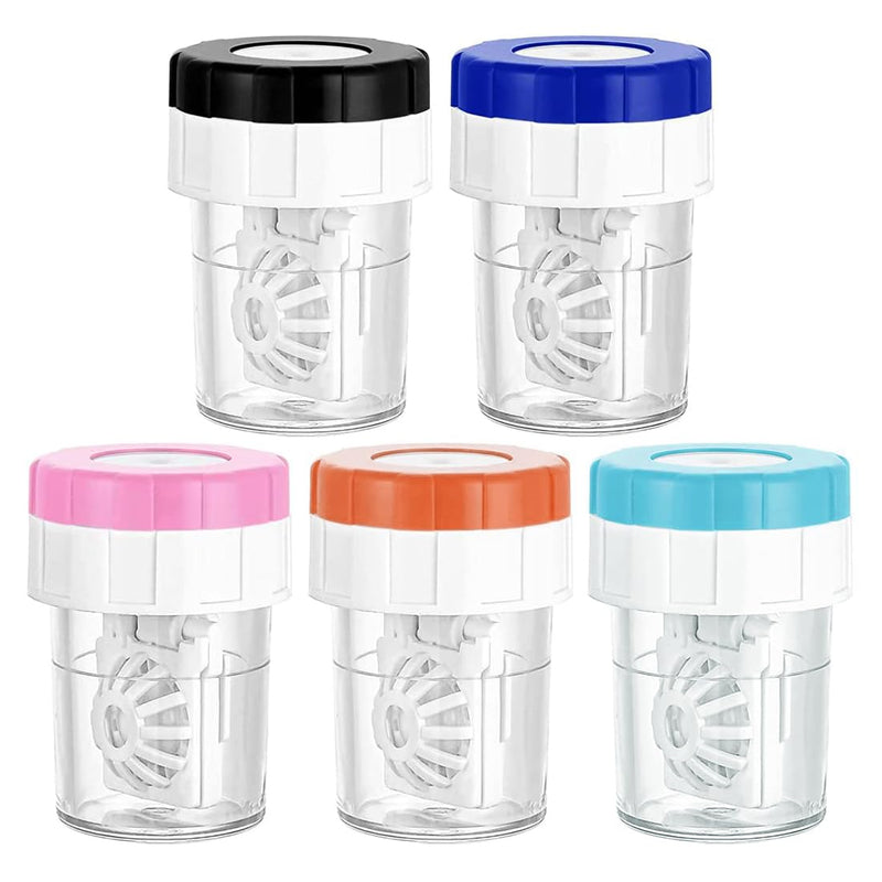 [Australia] - YOYEAH 5 pieces contact lens container, lens container, contact lens storage and cleaning machine, contact lens container for daily use, portable and durable 