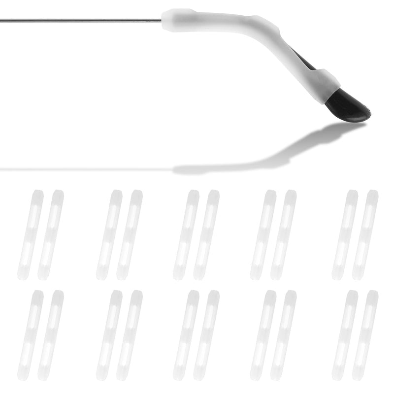 [Australia] - TIESOME 10 pairs of silicone non-slip covers, glasses end tips, glasses ear tips, covers, non-slip, non-slip glasses, glasses temples, glasses silicone covers, end caps for glasses, white 