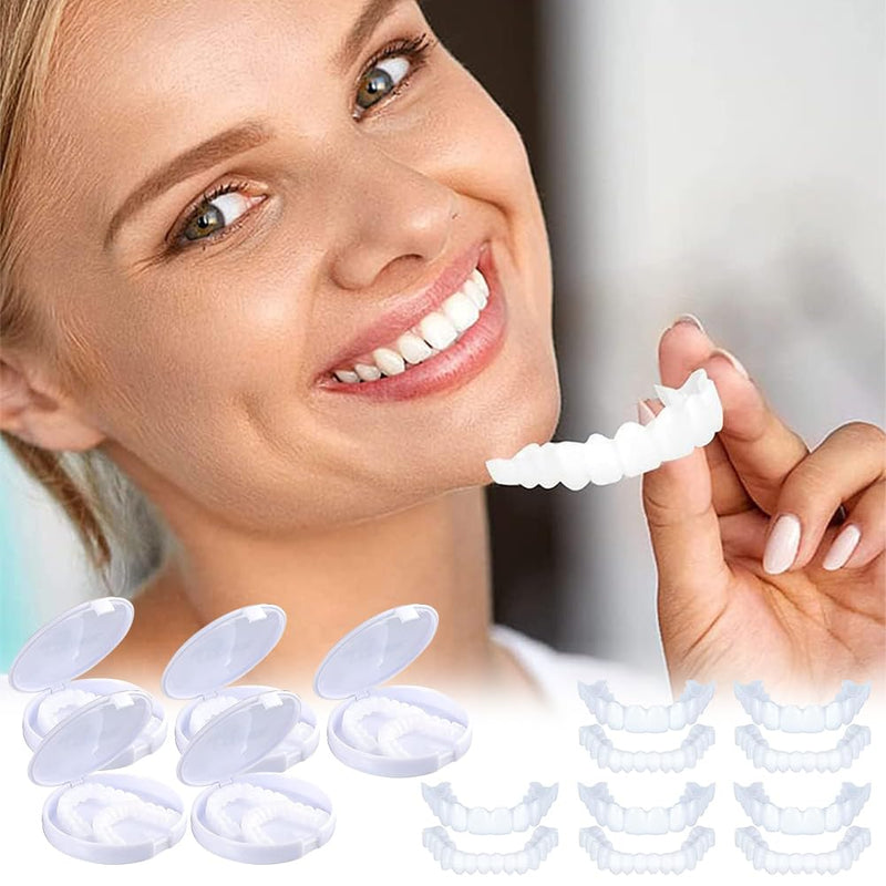 [Australia] - Prostheses Fake Teeth, 5 Pairs False Artificial Teeth Braces Smile Veneers Cosmetic Temporary Teeth Dentures Prosthesis Artificial Veneers Teeth Top and Bottom 