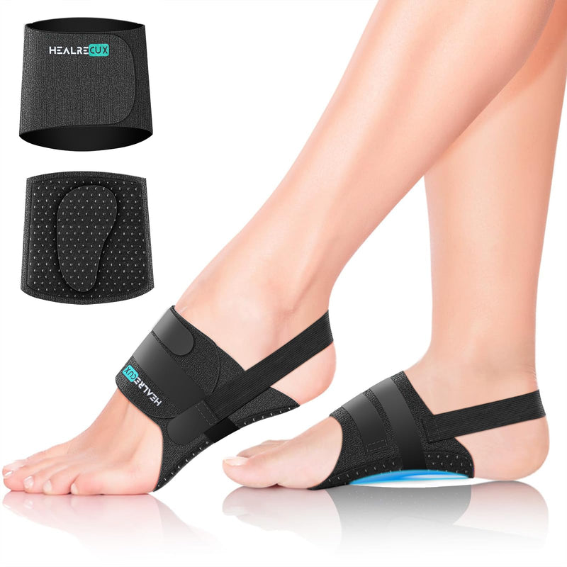 [Australia] - Healrecux Arch Bandages for Plantar Fasciitis, Arch Support Adjustable Women Men, Arch Support, Flat Foot Bandage Flat Feet, Arch Pain Pain Relief Black/Green Adjustable Size 