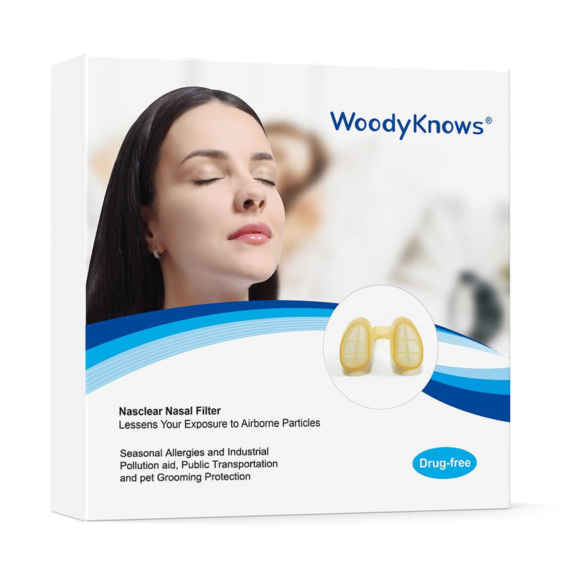 [Australia] - WoodyKnows Nasclear nasal filter, model 2024, protection against seasonal allergies and industrial pollution, protection in transport and pet care (sample pack S/M/L/XL) nasal filters 