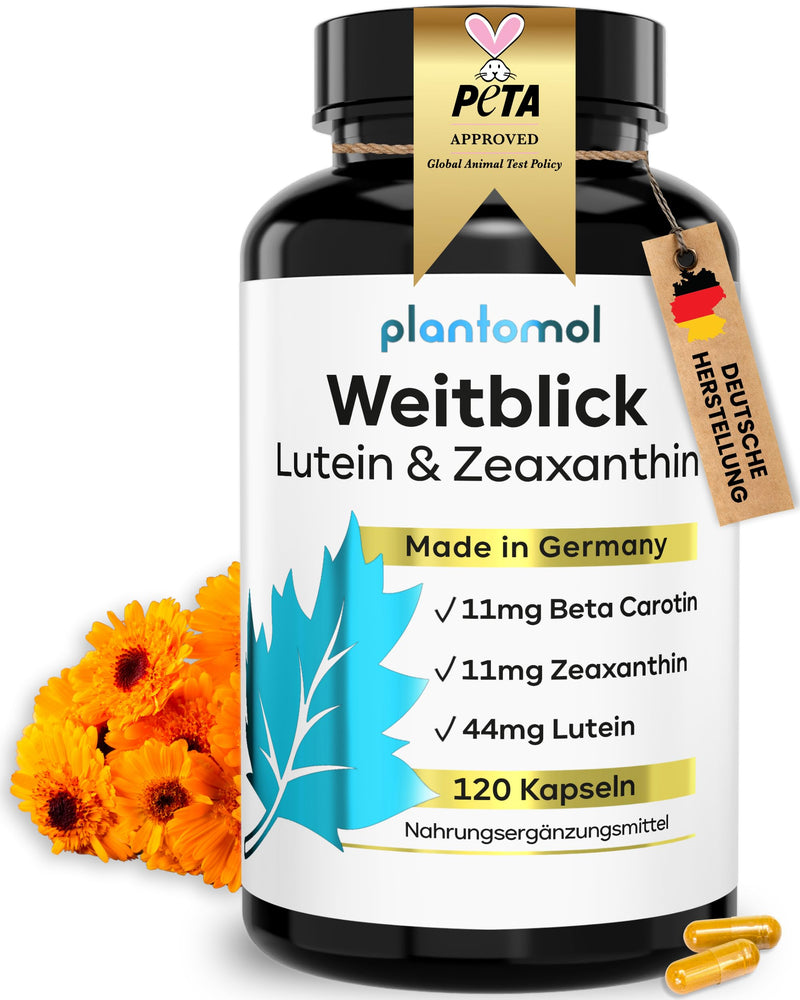 [Australia] - Weitblick - 120 Lutein Zeaxanthin Capsules - High-dose eye vitamins with 44 mg Lutein + 11 mg Zeaxanthin + 11 mg Beta Carotene & Vitamin A - 4 MONTH SUPPLY of eye capsules - only 1 capsule/day 120 pieces (pack of 1) 