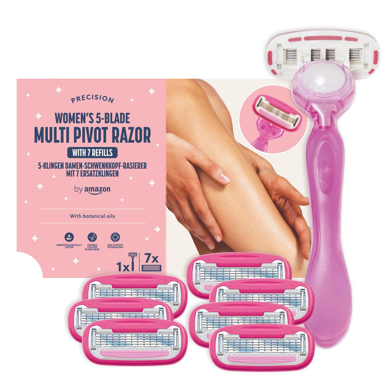 [Australia] - by Amazon Women's razor with 5 blades and handle with multi-axis joint, including 7 replacement blades 
