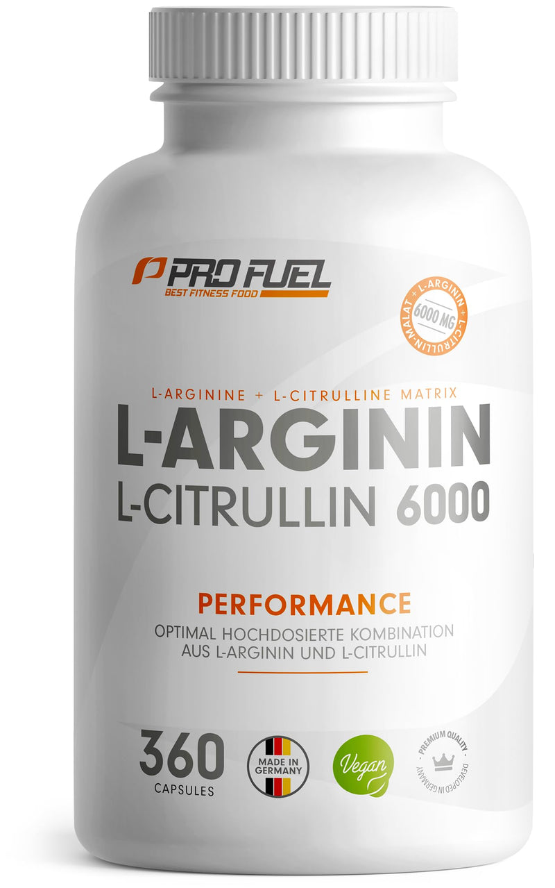 [Australia] - L-arginine + L-citrulline malate capsules 360x - optimally high dose with 6000 mg per day of L-arginine (2400 mg) + L-citrulline malate (3600 mg) - without additives - laboratory tested with certificate - vegan 1x 360 capsules 
