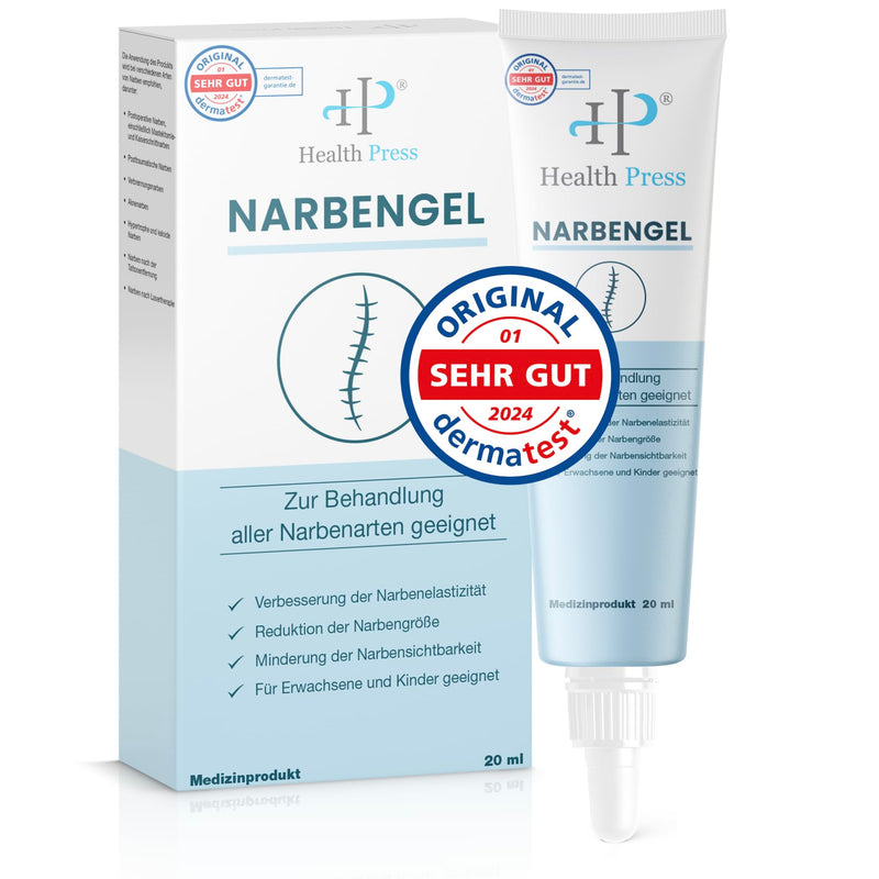 [Australia] - Health Press® Scar Gel - 20 ml Scar Ointment - Scar Gel Reduces Visibility of Scars - Scar Cream for All Types of Scars - Scar Care - Scar Cream for Adults & Children - Medical Product 20 ml (Pack of 1) 