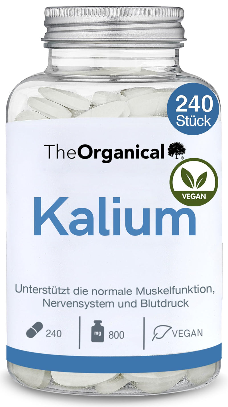 [Australia] - New: TheOrganical®: High-dose potassium with 800 mg potassium citrate | 240 capsules | Made in Hamburg | Without additives & high doses | Potassium | Calcium 