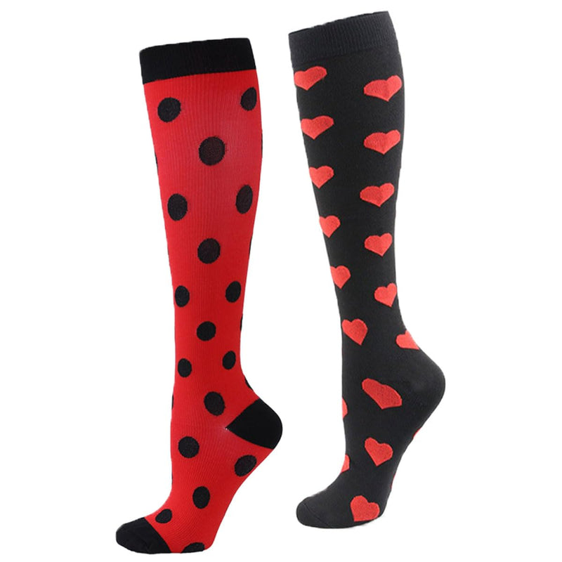 [Australia] - MQLSAERI 2 Pairs Compression Stockings for Men and Women, Graduated Compression Socks from 15-24mmHg, Compression Socks for Running, Travel, Flying, Varicose Veins, Nurses-405 
