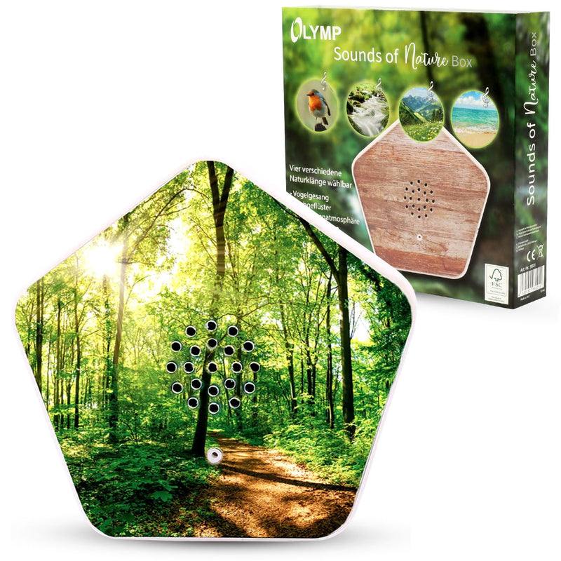 [Australia] - Olymp Sounds of Nature Box | Natural sounds for relaxation & peace | Soundbox with bird song, whispering streams, mountain meadows, the sound of the sea | Music box with motion sensor & individual volume control 