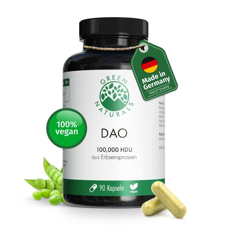 [Australia] - DAO capsules VEGAN - High dosage: 100,000 HDU - 100 mg pea sprout powder per capsule - 90 capsules 