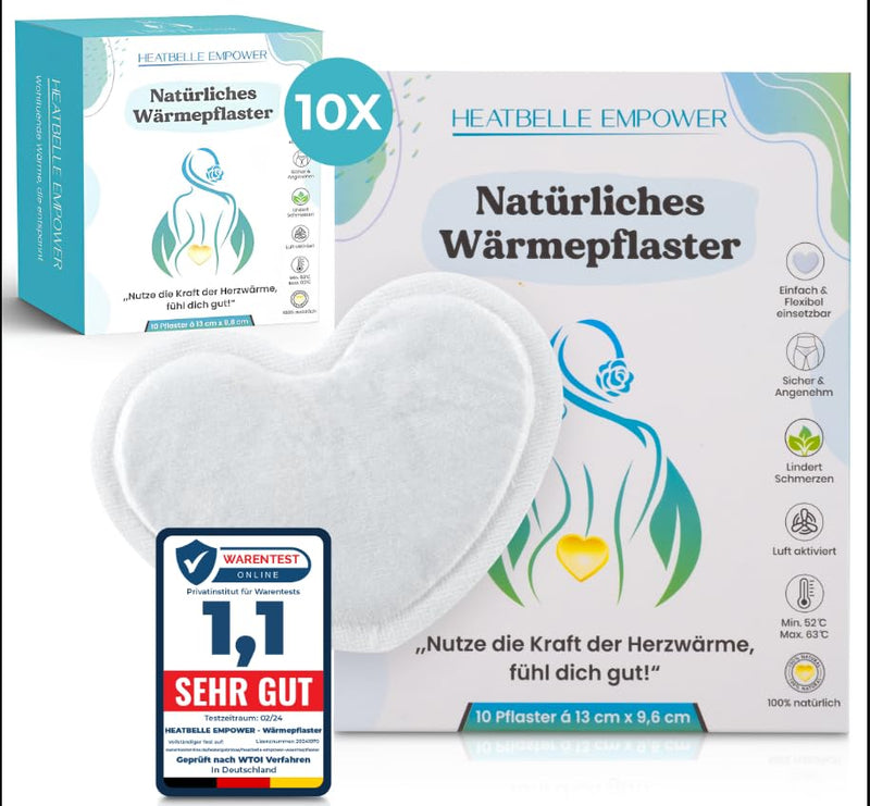 [Australia] - Heatbelle Empower® - Self-adhesive heat patches for periods, back, neck, shoulders, menstrual pain, period cramps, sore muscles - 12h deep heat - box of 10 or 30, 10 pieces 