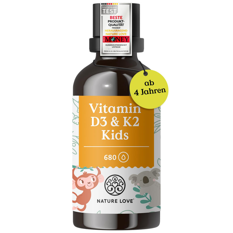[Australia] - NATURE LOVE® Vitamin D3 + K2 children (20ml) - 800 IU vitamin D3 per daily dose - highly bioavailable & laboratory tested - in MCT oil - optimally dosed for kids D3/K2 Kids 