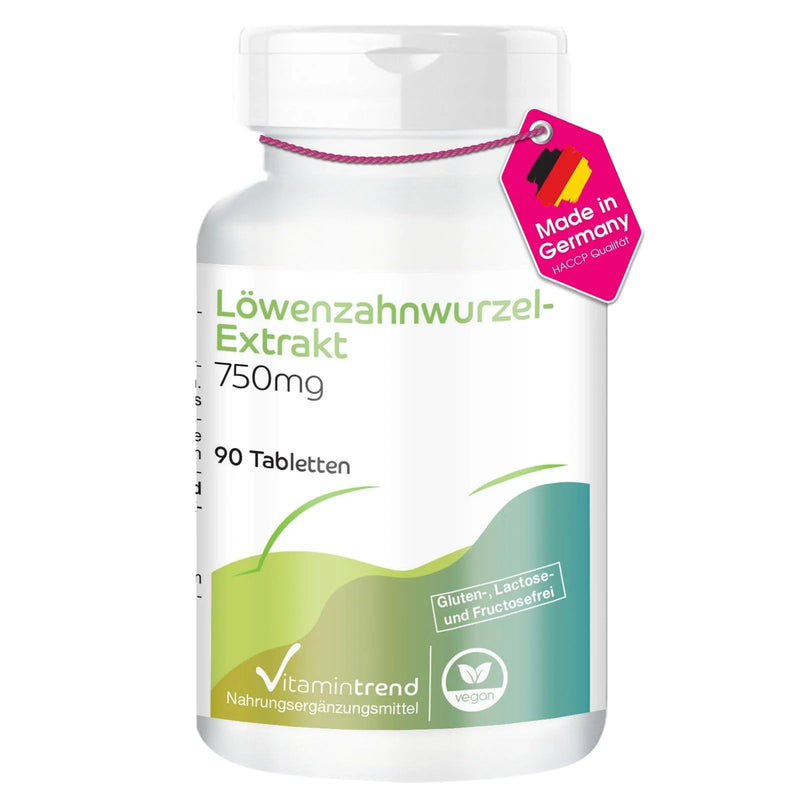 [Australia] - Dandelion extract 750mg - 90 tablets! 3 MONTH SUPPLY! - vegan - highly dosed - 10-fold concentrated | Vitamintrend® 