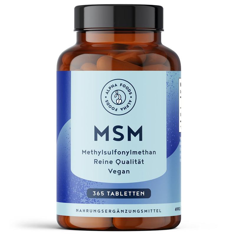 [Australia] - MSM 2000mg with vitamin C - 365 tablets with methylsulfonylmethane - More compact MSM powder than capsules - High dosage and vegan - Alpha Foods 
