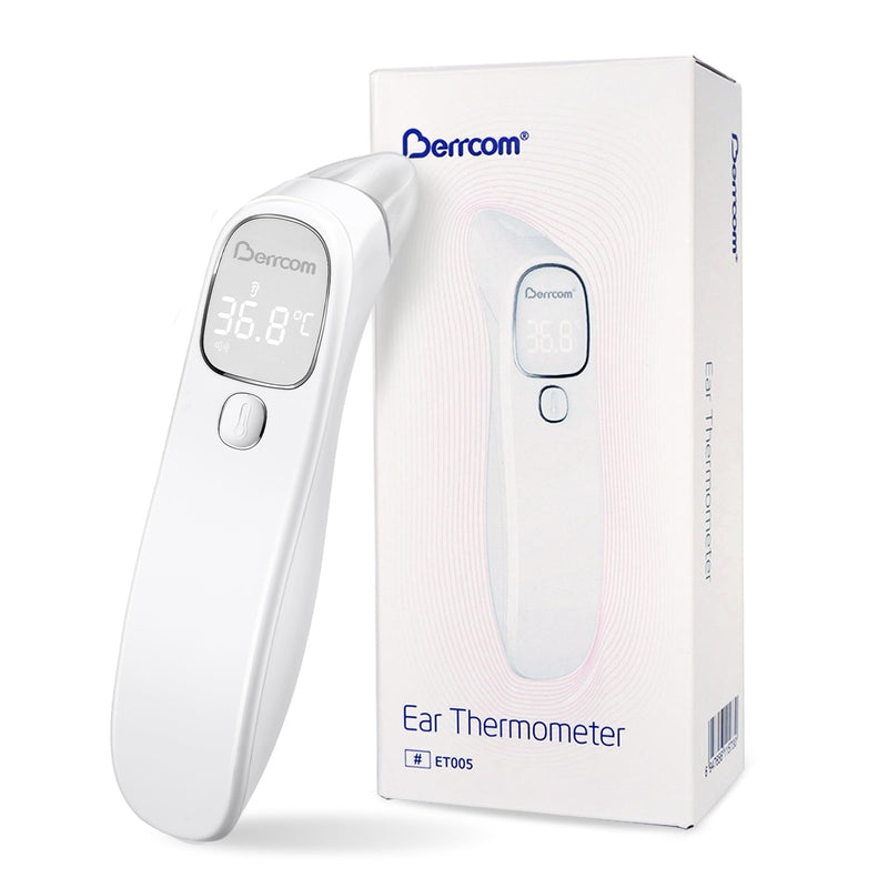 [Australia] - Berrcom Fever Thermometer Contactless Forehead and Ear Thermometer Digital Medical Thermometer Infrared Forehead Thermometer for Baby, Adults with Fever Alarm, °C/°F Switch, Instant Reading 
