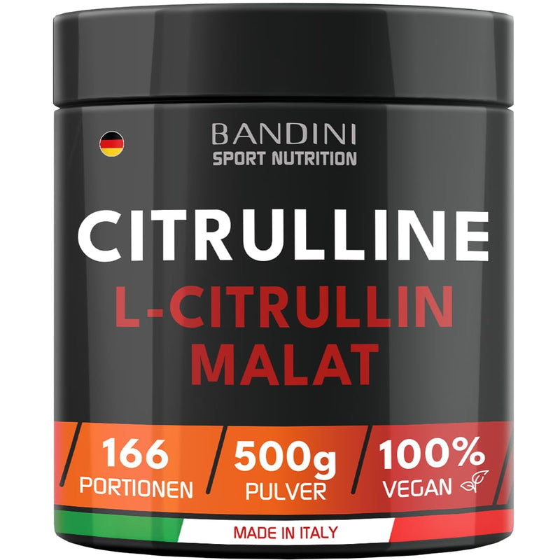 [Australia] - Bandini® L-CITRULLINE MALATE | 2:1 500g powder | Highly dosed with 3g citrulline PER DOSE | Perfect solubility | Pre Workout, Muscle Building | Citrulline from plant fermentation | Vegan, without additives 