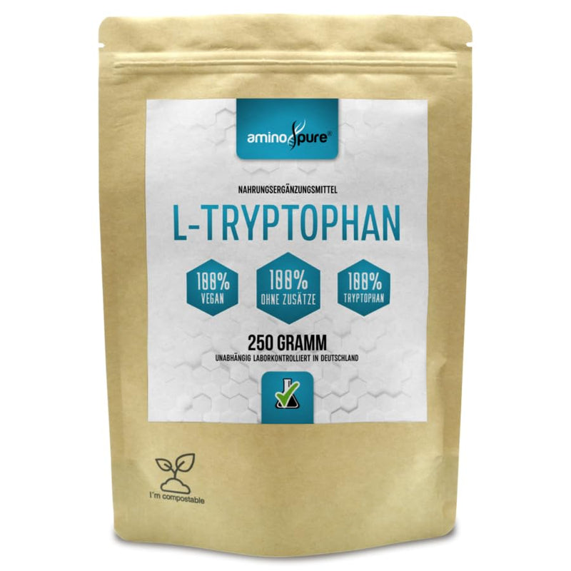 [Australia] - aminopure® | L-Tryptophan powder pure | obtained from corn via fermentation | 100% vegan and without additives | tested for harmful substances in the laboratory | 250 grams 
