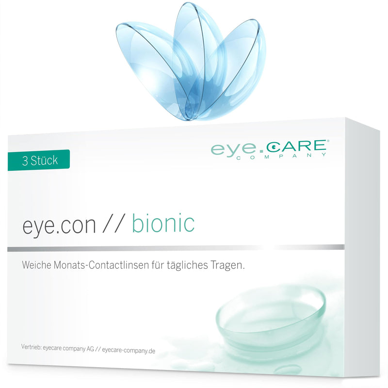 [Australia] - Eye.Con Bionic soft monthly lenses made of bio-hydrogel with UV protection - 3 contact lenses with high water binding especially for dry eyes. Contact lenses with a gentle edge profile for sensitive eyes -2.0 diopters 8.6 millimeters 14.20 millimeters 3.0 