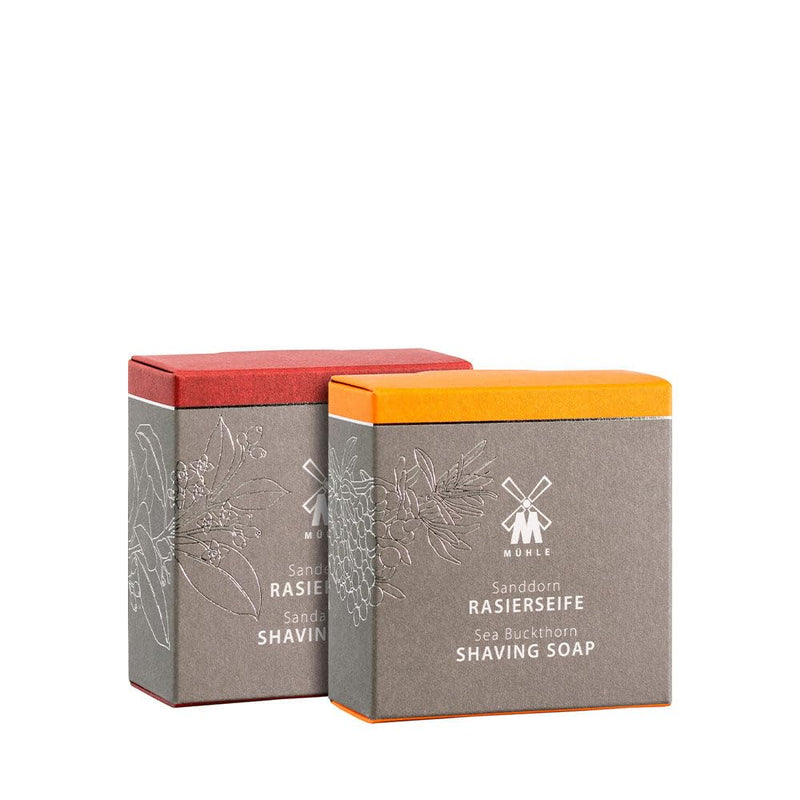 [Australia] - MÜHLE shaving soap duo - shaving soap for all skin types - gentle, fruity, vegan - 2x 65 g - sea buckthorn and sandalwood 