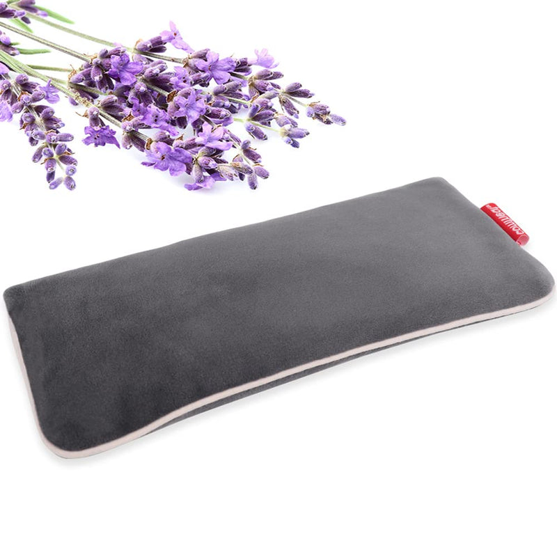 [Australia] - Comfheat Microwave Heated Eye Pillow Heat Compress, 23*9.5cm Moisturized Heat Mask with Washable Soft Cover for Relaxation, Sleep and Migraine Relief Eye Pillow Gray 