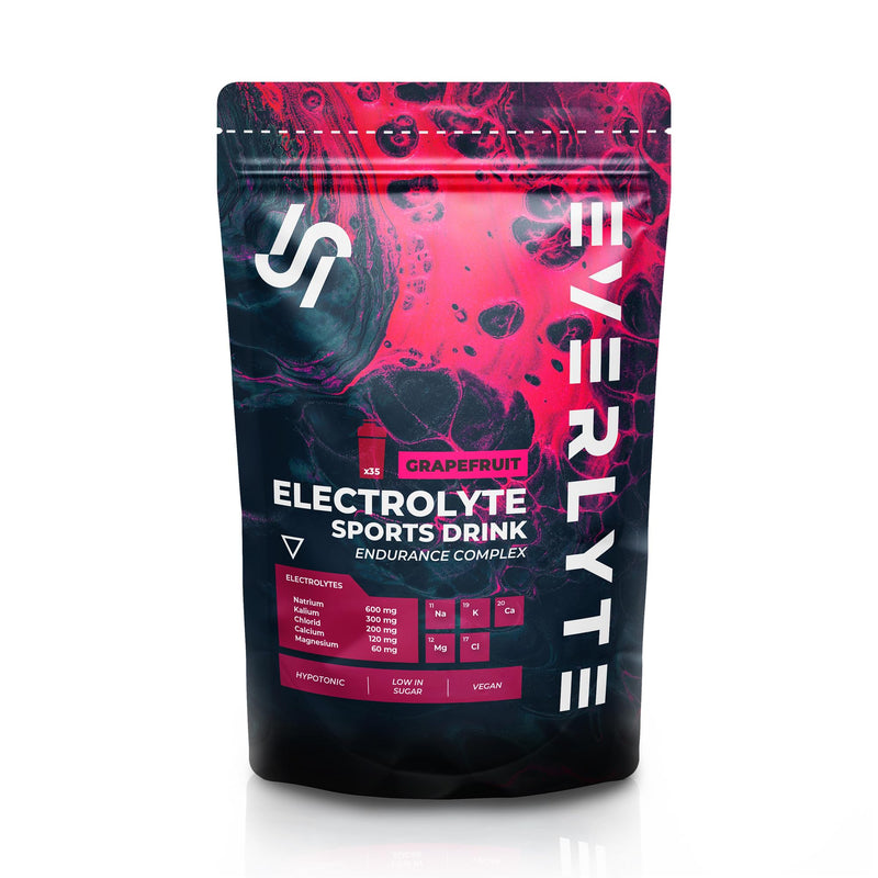 [Australia] - EVERLYTE Grapefruit Electrolyte Powder with Sodium, Potassium, Calcium, Magnesium & Chloride for Optimal Hydration / 35 Uses Low Calorie Sports Drink Powder / Natural, Vegan, Low Sugar Bag 