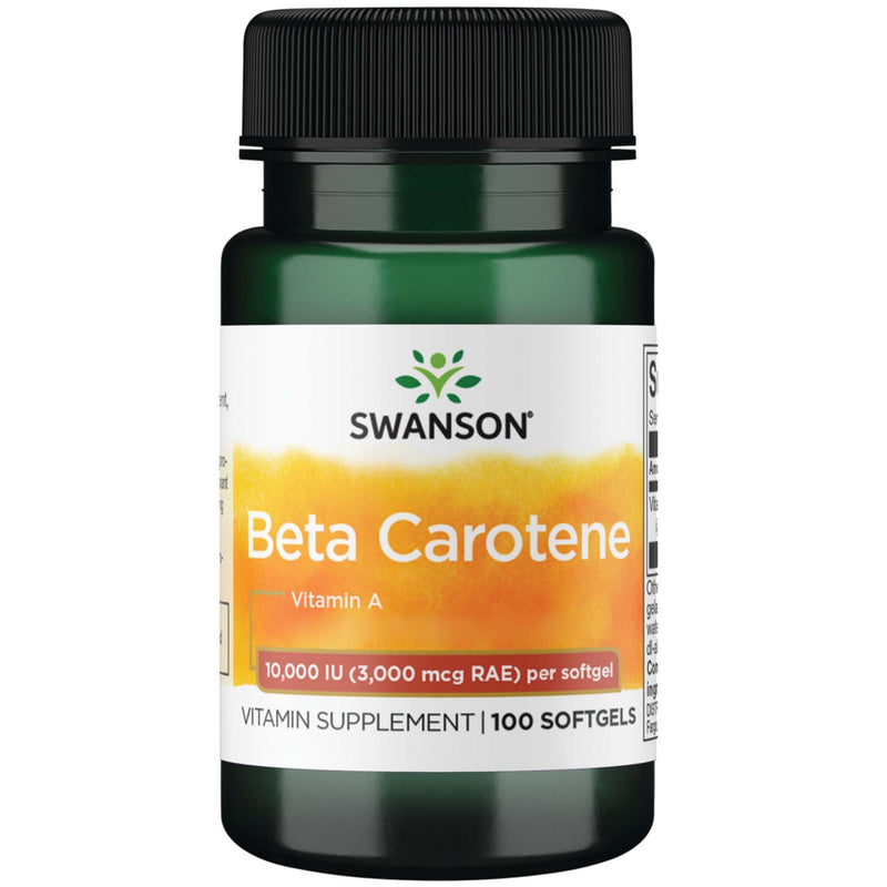 [Australia] - Swanson Beta Carotene (beta-carotene), 10,000 IU, 3,000 mcg, high dose, 100 soft capsules, laboratory tested, gluten-free, non-GMO 