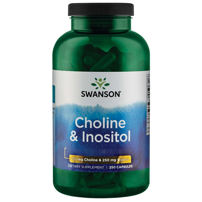 [Australia] - Swanson Choline & Inositol, 250mg/250mg, 250 capsules, high dosage, laboratory tested, soy-free, gluten-free, non-GMO 