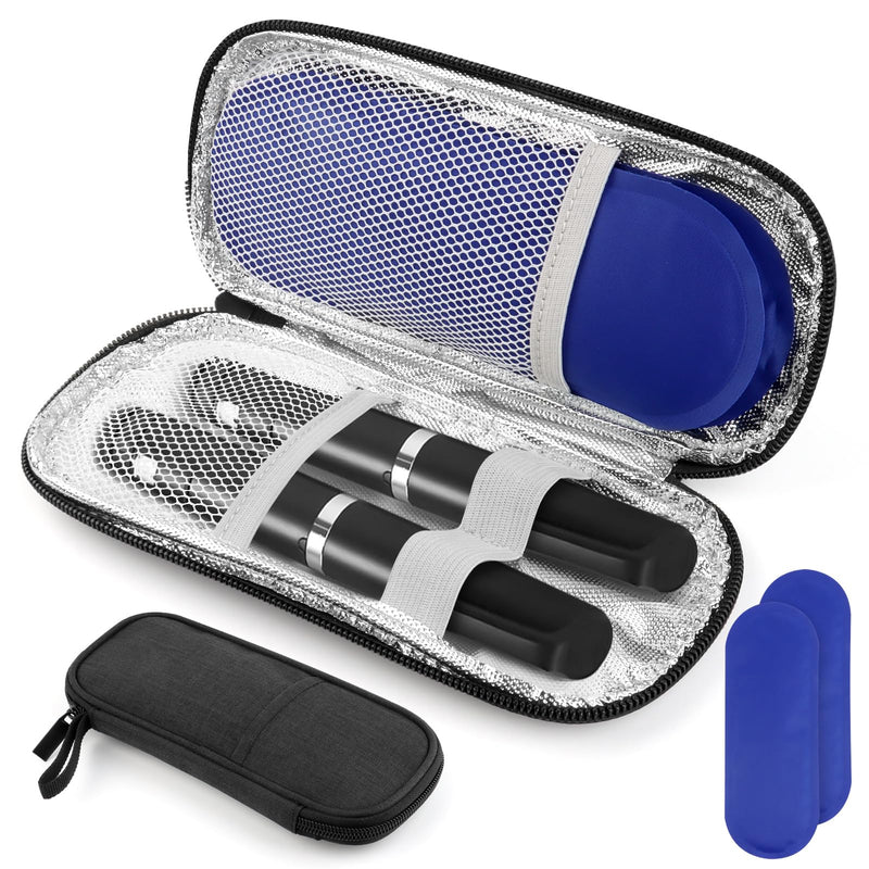 [Australia] - MXTIMWAN Insulin Pen Cooler Bag, Diabetic Medication Bag, Insulated Medicine Bag Airplane, Cooler Diabetes Medication with 2 Ice Packs for Holding Diabetic Utensils 