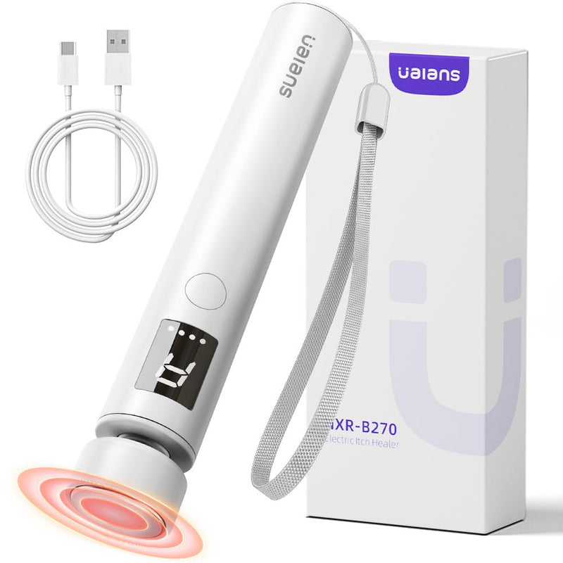 [Australia] - Ualans Electronic Itch Device, Anti-Itch Pen for Bites, Heat Pen Against Itching with Heating & Vibration Effect, Heat Pen with LCD & 3 Temperatures, Physics Anti-Itch Heat Pen 