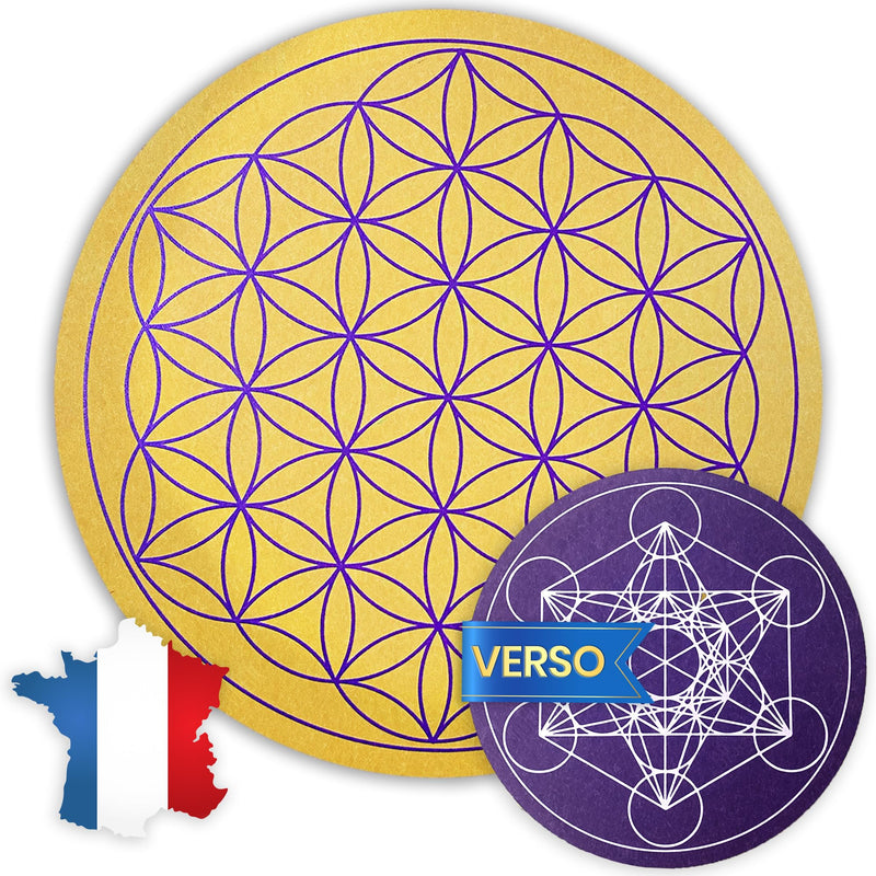 [Australia] - Flower of Life made of wood for charging stones and pendulums divination & Metatron cube ⌀15 cm 