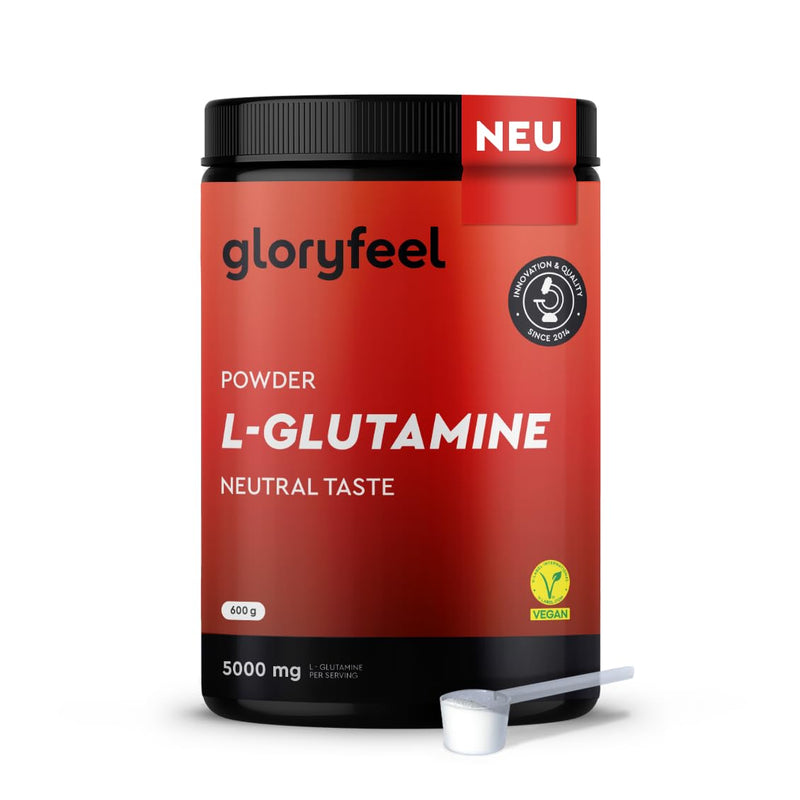 [Australia] - L-glutamine powder 600g vegan - neutral in taste - 5,000mg of pure, bioactive L-glutamine per serving - 120 servings supply - high dose & easily soluble 
