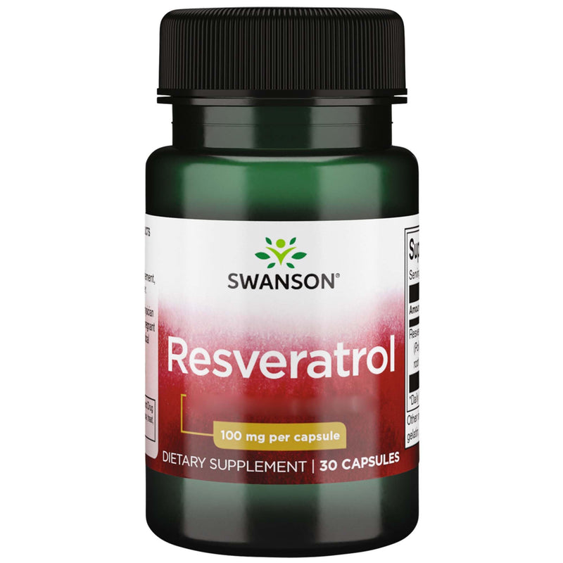 [Australia] - Swanson, Resveratrol, 100mg, 30 capsules, high dosage, laboratory tested, soy-free, gluten-free, non-GMO 