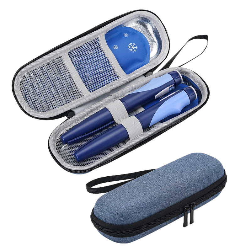 [Australia] - Helweet Insulin Cooler Bag Travel Bag, Insulin Pen Cooler Bag, Diabetic Medication Bag, Portable Cooler Bag, Bag for Medication Thermal Bag, Blue (Not Included Ice Packs) 