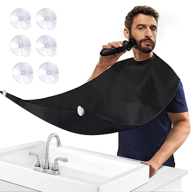 [Australia] - Beard Apron, Beard Shaving Bib with 6 Suction Cups, Waterproof Beard Trimming Catcher Cape, Beard Trimming Catcher Cape for Shaving Haircut, Gifts for Men 