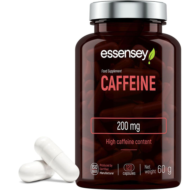 [Australia] - ESSENSEY - Caffeine capsules I Caffeine 200 mg I 120 capsules I Grapefruit extract 50 mg - I Naringenin 49 mg I For vegetarians I 120 daily doses I Cellulose capsule 