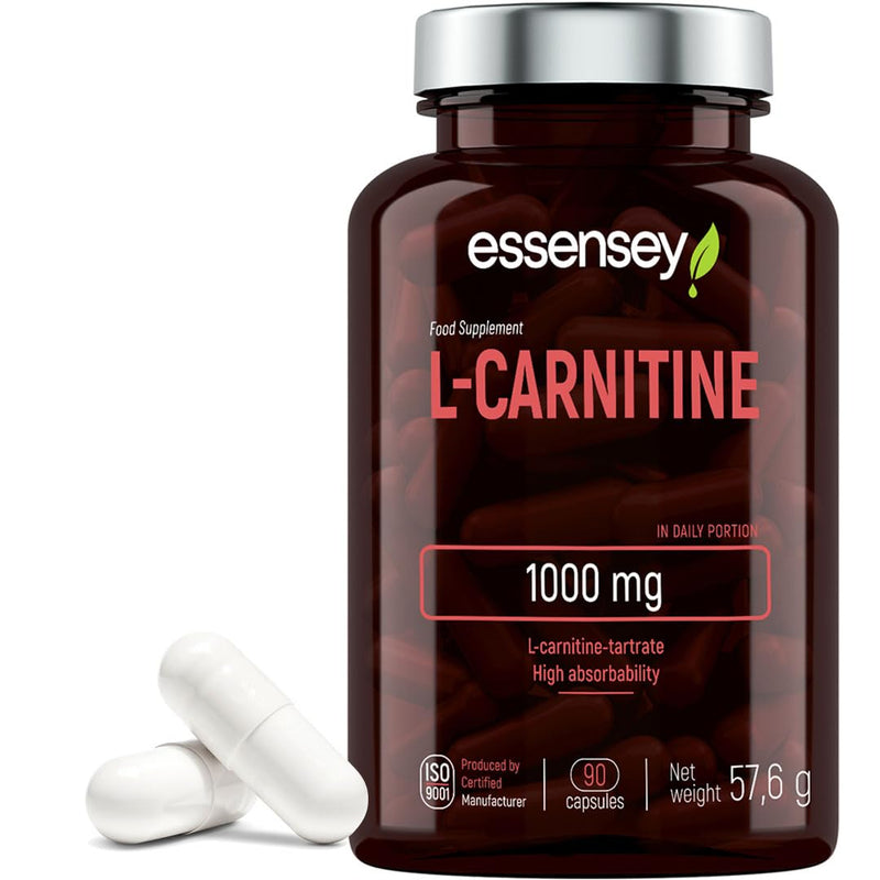 [Australia] - ESSENSEY - L-Carnitine I 1000 mg I 90 capsules I L-carnitine tartrate I For vegetarians I 45 daily doses I Easy to swallow 