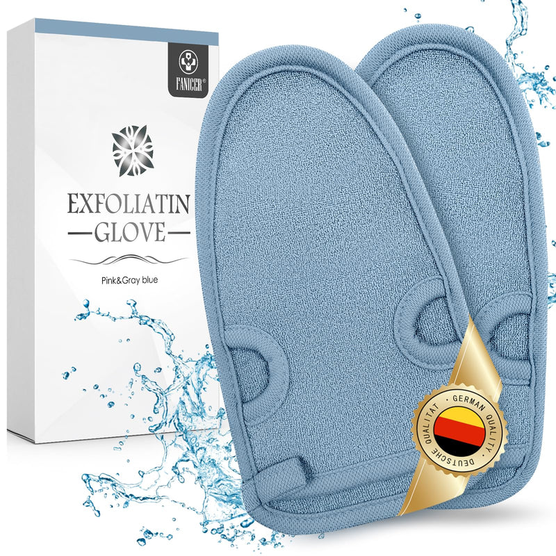 [Australia] - Pack of 2 peeling gloves, exfoliating gloves, hammam gloves, peeling, massage gloves, shower sponge for peeling and body scrub (grey) 
