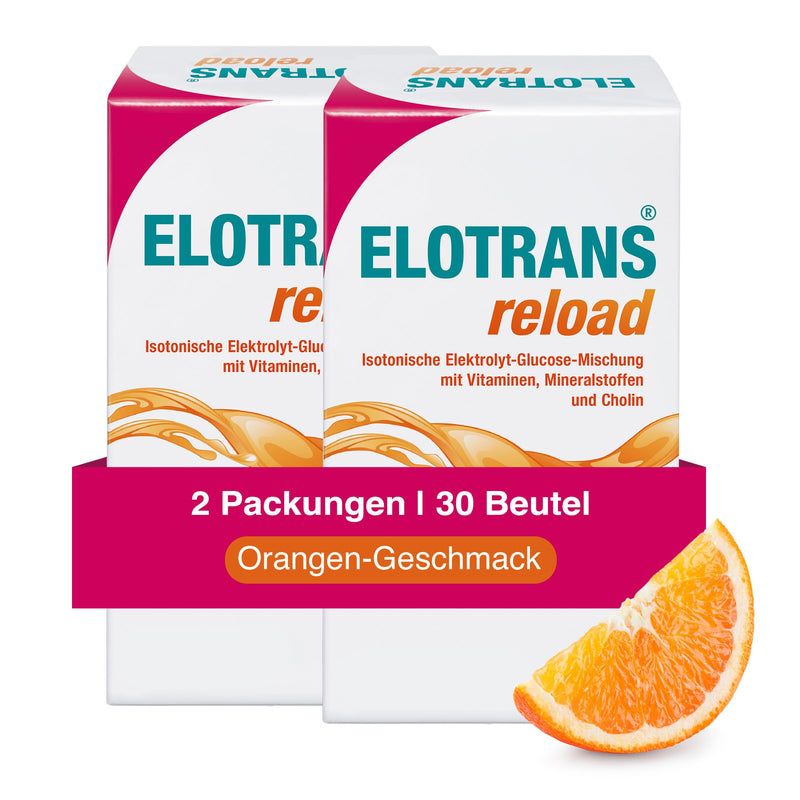 [Australia] - ELOTRANS reload - isotonic electrolyte-glucose mixture - dietary supplement with magnesium, potassium chloride, choline and B vitamins - 2 x 15 bags, big pack 