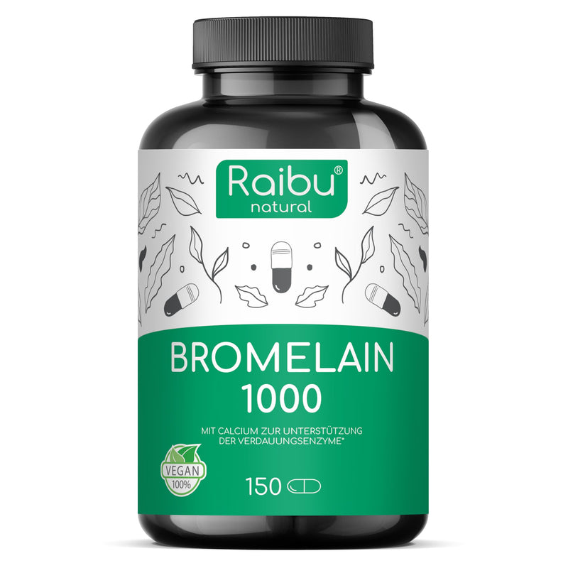 [Australia] - Bromelain high-dose capsules I 1000 mg per day I 150 gastro-resistant capsules I natural pineapple extract I produced and laboratory tested in Germany 
