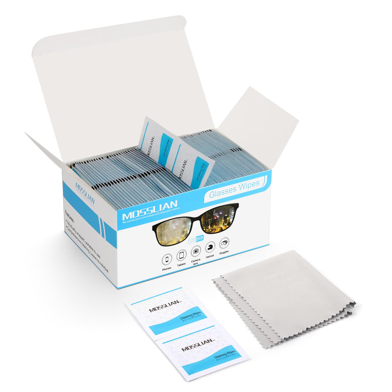 [Australia] - MOSSLIAN glasses cleaning cloths, moist screen cleaning cloths for glasses, cell phones, laptops, keyboards, glasses, hearing aids, iPads, iWatch and computers, 120 pieces + 1 piece microfiber cloths 121-piece set 