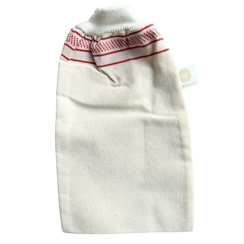 [Australia] - Turkish High Quality Kelebek ZenXhome Exfoliating Gloves Hamam Kese Body Exfoliating Exfoliating Sauna Glove Spa Cellilute Remover Mitt Skin Care (White, Medium Hard Skin) 